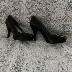 Black platform shoes.